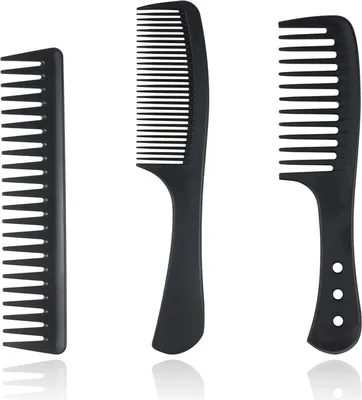 Produktbild von 3-teiliges Set mit breiten Zinken zum Entwirren von Haaren, antistatischer Kamm für lockiges, glattes und langes Haar
