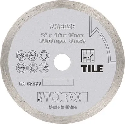 Produktbild von WORX WA6075 | Diamantschleifscheibe für minischleifer WX801 (76 mm) | 21.000 U/min | Endlosband | Ideal zum Fliesenlegen