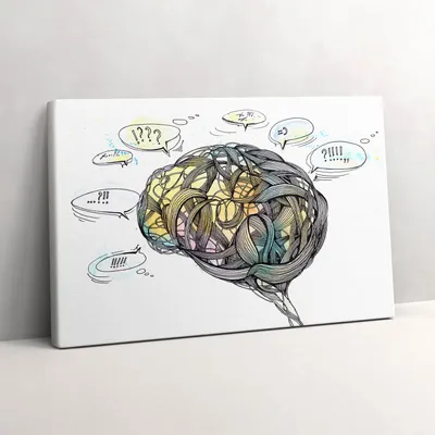 Produktbild von Künstlerische Darstellung des Gehirns – Leinwandbild Wandbild – 60x40 cm – Leinwandbilder – Wandbilder – Schlafzimmer – Flur
