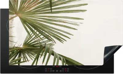Produktbild von KitchenYeah© Herdabdeckplatte Palmwedel - Grün - Natur , 91x52cm, Küche Deko, Glaskeramikkochfeld Herdabdeckung, Abdeckplatte fùr Kochfeld
