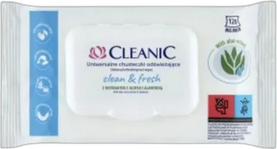 Zdjęcie produktu dla Nawilżane Chusteczki Cleanic Clean&Fresh 120 Sztuk