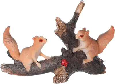 Obrázek produktu pro Soška veverky – Figurka z pryskyřice – Dekorace do zahrady – Realistický design – 75 x 11 x 5 cm – Vícebarevná