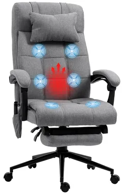 Zdjęcie produktu dla Krzesło biurowe Vinsetto z funkcją masażu, ergonomiczne krzesło komputerowe z funkcją rozkładania