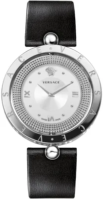 Produktbild von Versace VE7901023  Eon schwarz silber Leder Armband Uhr Damen NEU