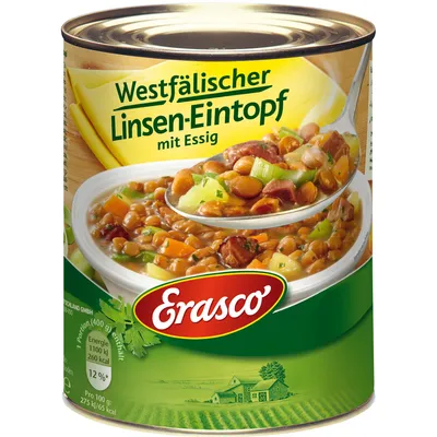 Produktbild von Erasco Vestfálský čočkový guláš rafinovaný s octem 800g