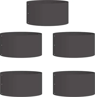 Imagen del producto de vidaXL Aro para plantas, 5 unidades, color , 40 x 40 x 20 cm, acero laminado en frío