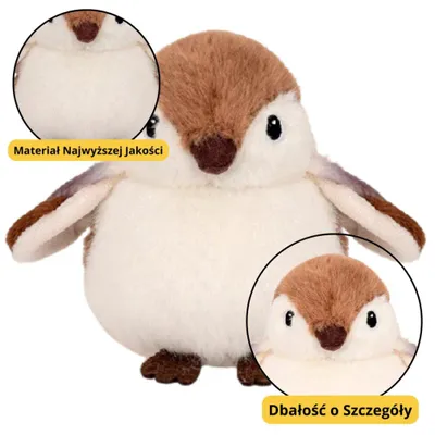 Immagine prodotto di Mascotte coccolone passero marrone 12 cm