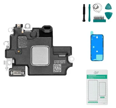 Produktbild von Apple iPhone 15 Hörmuschel Reparaturset inkl. Werkzeug, Schraubenmatte, Kleber