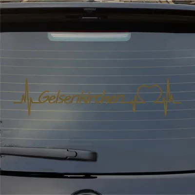 Produktbild von Heckscheibenaufkleber Gelsenkirchen Herzschlag Puls Stadt Liebe 55x12 cm Gold Auto Aufkleber Sticker