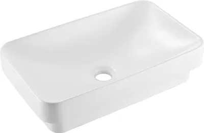 Immagine prodotto di Lavabo/lavandino - Semincasso/da appoggio - Rettangolare 49 x 30,5 cm - Foro di scarico 4,5 cm - Per bagno piccolo/WC ospiti - Bianco