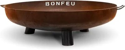 Produktbild von Silecomplaza BonBowl Plus Feuerschale 80 cm - Feuerschalen für den Garten - Feuerstelle Outdoor - Feuerschale mit Opt. Grillrost aus hochwertigem Cortenstahl - Feuerkorb für den Garten - 80x80x23.5cm