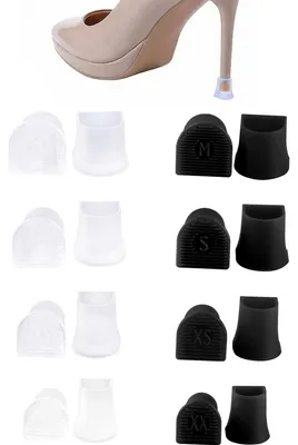 Image de Protège-talons en silicone, ensemble de 8 pièces, antidérapant, différentes tailles, pour chaussures