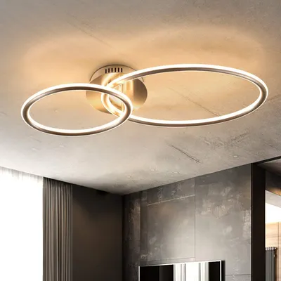 Zdjęcie produktu dla ZMH LED lampa sufitowa do salonu lampa sufitowa nowoczesny design pierścienie ciepłe białe światło 3000K lampa do sypialni 29W wykonana z żelaza i aluminium