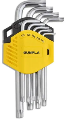 Immagine prodotto di Set di chiavi a Esagono esagonale da 9 pezzi, con punta Torx con foro, dimensioni T10-T50, extra lunghe, con supporto