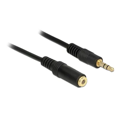 Produktbild von Delock - Audioverlängerungskabel - mini-phone stereo 3.5 mm weiblich zu mini-phone stereo 3.5 mm männlich - 1 m - Schwarz