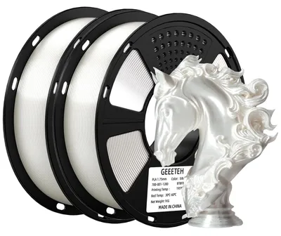 Image de Filament 3D - Filament PLA - 1,75 mm - 2 kg - Blanc nacré - Surface lisse et brillante - 343 mètres - Pour imprimantes FDM