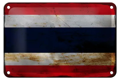Produktbild von Blechschild Flagge Thailand 18x12cm Flag of Thailand Rost Dekoration
