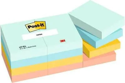 Productafbeelding van Post-it 653-12-BEA Post-it notities, plakbriefjes, 51 x 38 mm, Beachside collectie