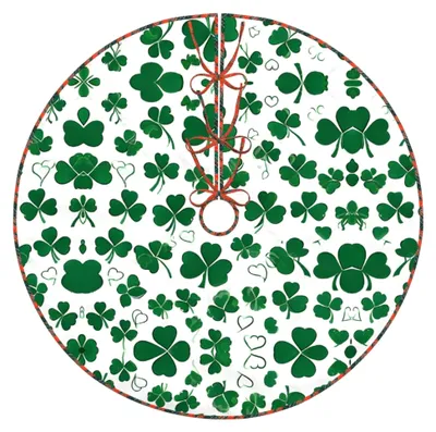 Produktbild von Weihnachtsbaumrock mit der Aufschrift "Frohen St. Patrick's Day", 91,4 cm, mit Batistbesatz für verschiedene Feiertage.