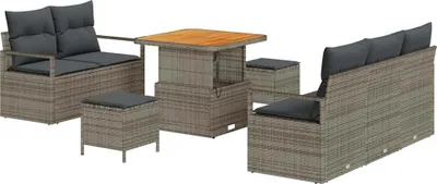 Produktbild von vidaXL Gartensofa-set 8 stk. Grau Poly-Rattan