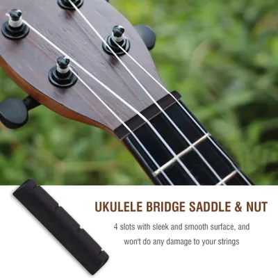 Image de Selle de pont d'Ukulélé, écrou d'Ukulélé, selle et écrou de pont d'Ukulélé, remplacement d'Ukulélé, pièces d'Ukulélé
