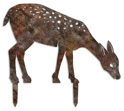 Image de Décoration de jardin Gazelle en métal multicolore 64 x 72 cm