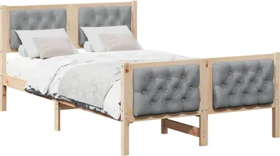 Obrázok produktu pre Rám postele Svetlosivá 120 x 200 cm Masívne borovicové drevo