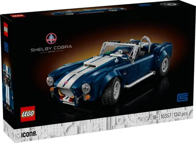 Productafbeelding van LEGO Icons Shelby Cobra 427 S/C - Modelauto voor verzamelaars - Speelgoedauto met werkende besturing, gedetailleerde V8-motor en accessoires - Doe-het-zelf set - Creatief cadeau voor liefhebbers van klassieke auto's - 10357