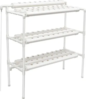 Produktbild von Hydroponik Anbausystem - Garten-Set - 3 Ebenen - 90 Pflanzplätze - Standgerät - EU-Stecker - 102×40×100 cm - Weiß