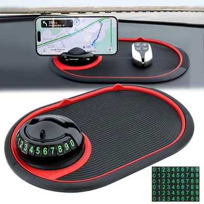 Produktbild von Rutschfeste Automattenmatte, um 360 Grad drehbarer Handyhalter, rutschfeste Matte fürs Auto, für Handys, Schlüssel, Brillen, Schmuck und andere Gegenstände.