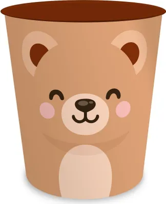 Produktbild von itenga Papierkorb Tiermotiv - BÄR - Kawaii Design - ca 11 Liter
