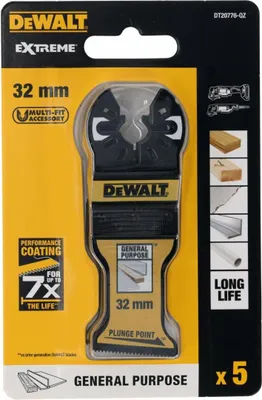 Produktbild von DEWALT BiM Sägeblatt mit schräger Schnittfläche 32 mm, 5 Stück
