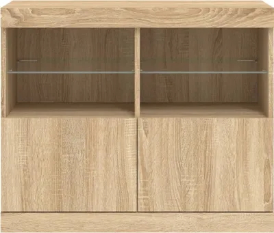 Produktbild von vidaXL Sideboard mit LED-Leuchten Sonoma-Eiche 81x37x67 cm