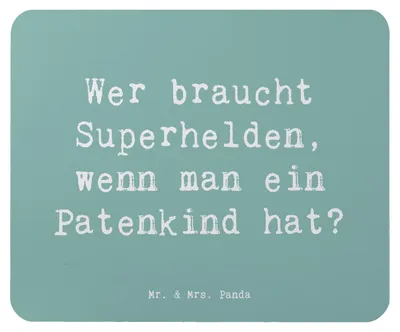 Produktbild von Mr. & Mrs. Panda Mousepad Spruch Patenkind Wunder - Meeresbrise - Geschenk, Mouse Pad, laptop, persönliche Erinnerungen, Beziehung, Familie, pc mauspad, Jubiläen, Lächeln
