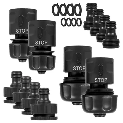 Produktbild von WALTER Schlauchadapter Set 20-TLG., kompatibel mit Allen gängigen Wasseranschlüssen, enthält Verschiedene Schlauchanschlüsse und Adapter, inkl. Schlauchverbinder mit Aquastop in verschiedenen Größen