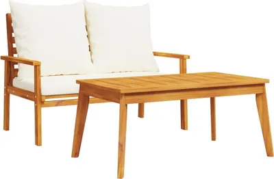 Produktbild von vidaXL Gartensofa-Set mit Kissen Massivholz Akazie