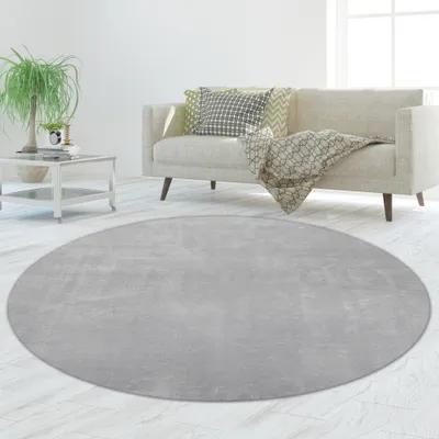 Produktbild von Teppich Shaggy Flokati in grau Größe - 120 cm Rund