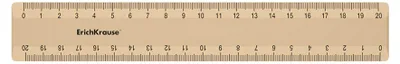 Beige Kunststofflineal mit Zentimeterskala für Schule, Büro und Bastelarbeiten.