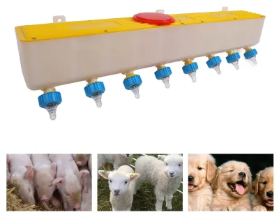 Produktbild von Milchtränke 10L - Wandmontage - 8 Nippel - Für Lämmer und Welpen - Antirückflussventil