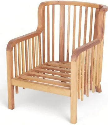 Produktbild von Holzstuhl Relax Sessel Balkon Stuhl Armlehnstuhl Gartenstuhl Designstuhl