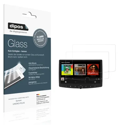 Produktbild von 2x Schutzfolie für Eonon UX6SK2-PLUS - Anti-Shock 9H Folie dipos Glass Kunststoffglas