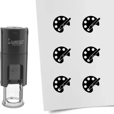 Produktbild von CombiCraft Selbstfärbender Stempel 'Malerpalette' in der Farbe Schwarz, Ø10mm