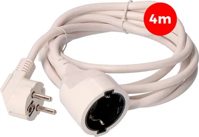 Produktbild von Verlängerungskabel EDM 3 x 1,5 mm Weiß 4 m