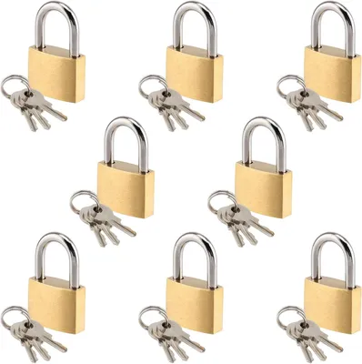 Produktbild von 8 Stück Mini Vorhängeschloss, Kofferschloss, mit Schlüssel Kleines Schloss, Kofferschloss Klein mit Schlüssel, Gepäckschloss für Koffer, Reisetaschen und Schließfächer