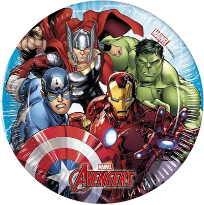 Image de Assiettes de fête AVENGERS - 20 cm - 8 pcs