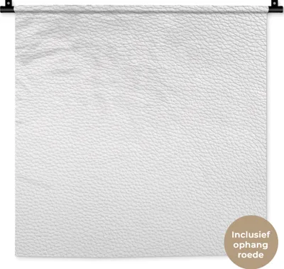 Produktbild von MuchoWow® Wandteppich Wandbehang Leder - Strukturiert - Leder-Optik - Weiß 60x60 cm Tapisserie Dekoration Wandtuch - Dekorationen - Wand Decke