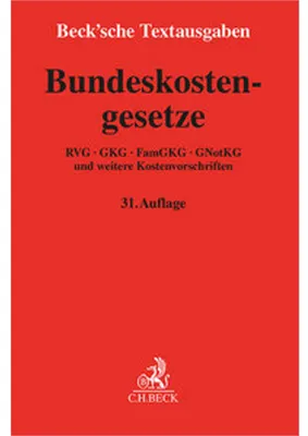 Produktbild von Bundeskostengesetze