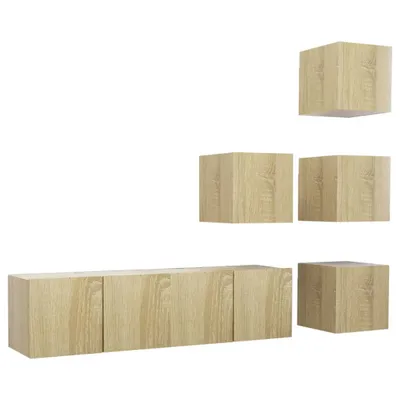 Imagen del producto de Juego de muebles de salón 6 piezas roble Sonoma