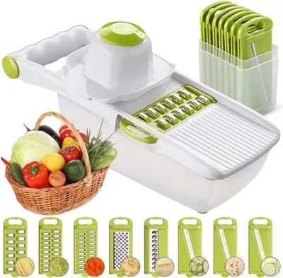 Obrázek produktu pro Mandolína pro vegetariány – Univerzální kráječ – Sada na krájení šniclů – Univerzální kráječ – Kráječ na zeleninu
