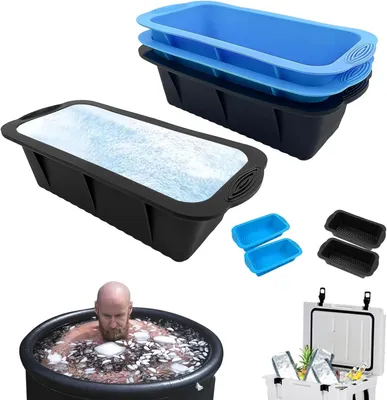 Produktbild von Eiswürfelformen – Set mit 4 Stück – Extra große Eiswürfelformen – Silikonformen – Gefrierbehälter – Geeignet für Eiswürfel und zum Einfrieren